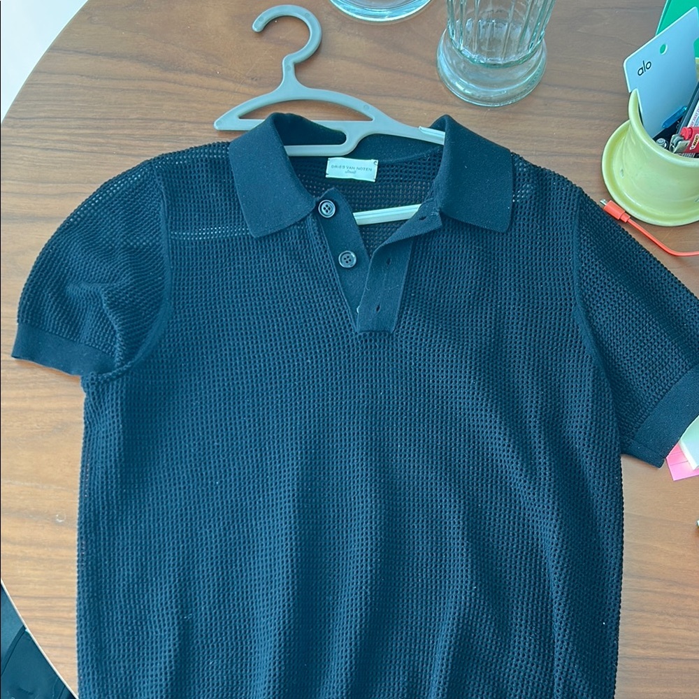 Dries Van Noten Black Polo Shirt Casual Elegance